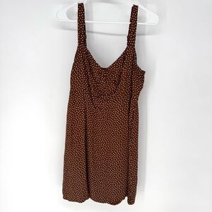 Pretty woman style Polka Dot Cowl Neck Mini Dress in Brown